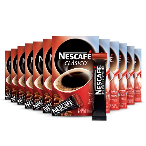 NESCAFE CLASICO, Dark Roast Instant Coffee, 12 boxes (84 packets) Clasico 7 Count (Pack of 12),Now Only $12.34