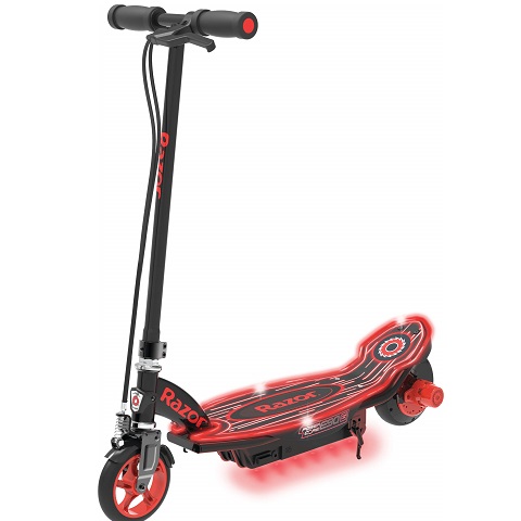 Razor Power Core E90 Electric Scooter - Hub Motor, Up to 10 mph and 80 min Ride Time, for Kids 8 and Up Scooter Black/Red (Glow) Frustration-Free Packaging, List Price is $199.99, Now Only $112.82