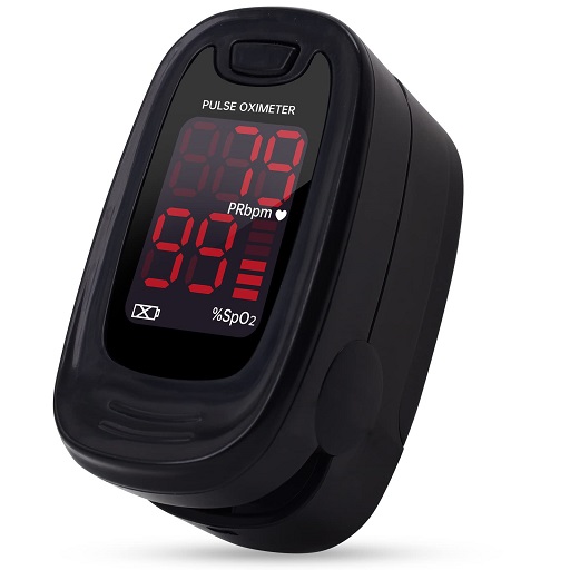 CONTEC CMS50M Fingertip Pulse Oximeter Blood Oxygen Saturation Monitor SpO2 and PR Value Waveform Blood Oxygen, Neck/Wrist Cord LED Display, Black, List Price is $19.99, Now Only $11.99