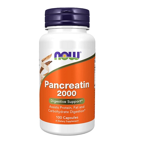 NOW Supplements, Pancreatin 10X 200 mg with naturally occurring Protease (Protein Digesting), Amylase (Carbohydrate Digesting), and Lipase (Fat Digesting) Enzymes, 100 Count Only $10.92
