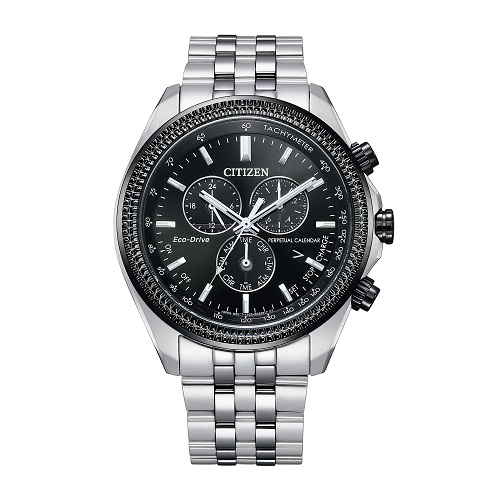 Citizen Men's Eco-Drive Classic Chronograph Watch in Stainless Steel with Perpetual Calendar, Black Dial (Model: BL5566-50E), List Price is $525, Now Only $274.99, You Save $250.01