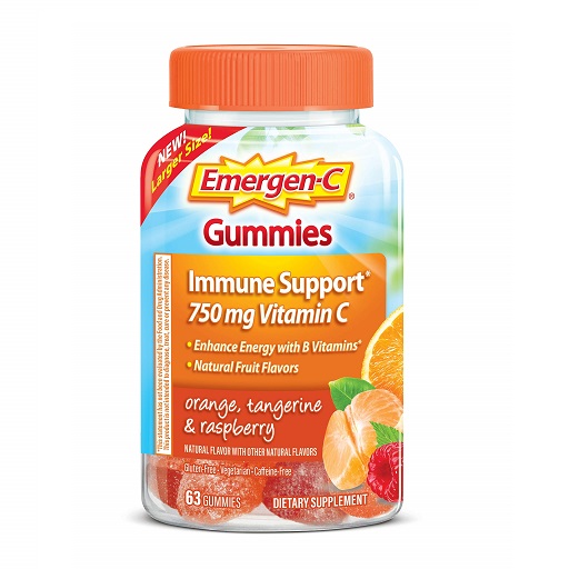 Emergen-C 750mg Vitamin C Gummies for Adults, Immune Support with B Vitamins, Gluten Free, Orange, Tangerine and Raspberry Flavors - 63 Count, List Price is $13.85, Now Only $6.46