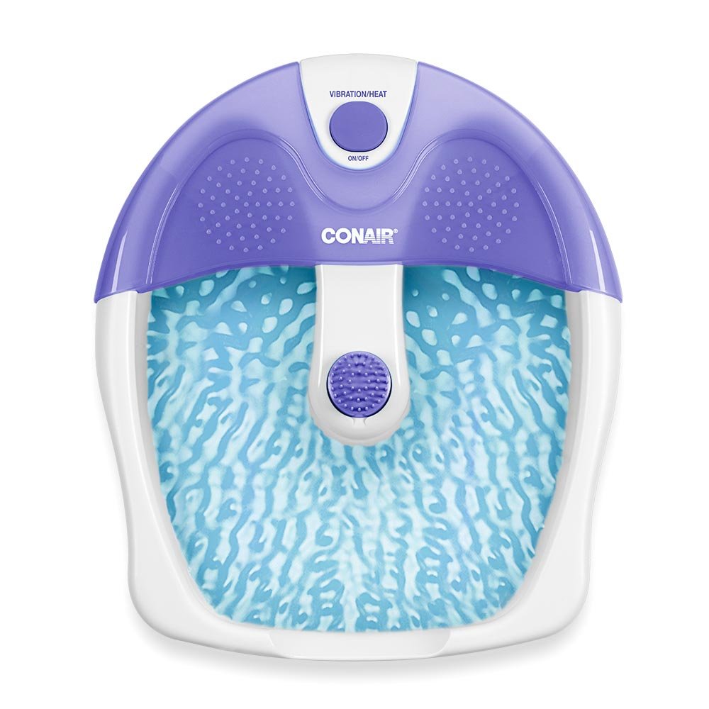 Conair Soothing Pedicure Foot Spa Bath with Soothing Vibration Massage, Deep Basin Relaxing Foot Massager with Jets, Purple/White, List Price is $32.99, Now Only $21.45