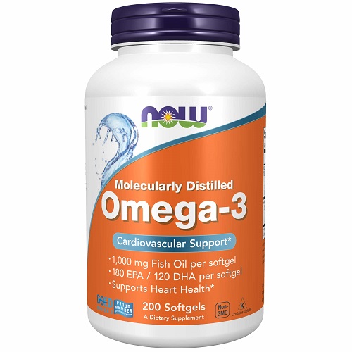NOW Supplements, Omega-3 180 EPA / 120 DHA, Molecularly Distilled, Cardiovascular Support*, 200 Softgels 200 Count (Pack of 1), List Price is $17.99, Now Only $8.21