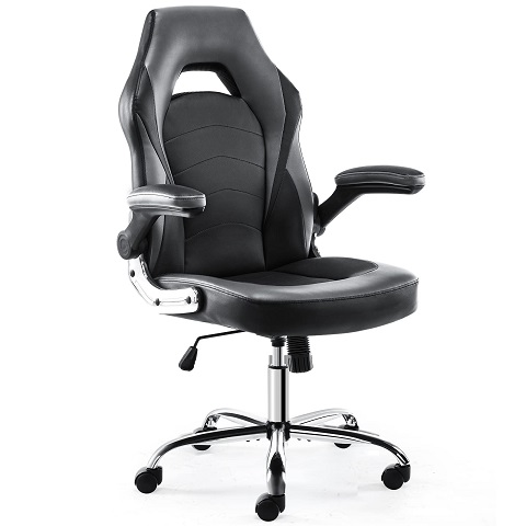 Gaming Chair - Office Chair Desk Chairs with Wheels Computer Chair with Flip-up Armrest and Height Adjustable Swivel Chair Splicing PU Leather Chair Home Office Chair with Lumbar Support,Only $81.93