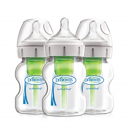 史低价！Dr. Brown’s 布朗博士 Natural Flow 流畅系列 大口径 玻璃奶瓶， 5 oz 容量，3个装，原价$28.99，现仅售$13.99