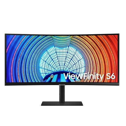 SAMSUNG 34” ViewFinity S6 Series 4K UHD High Resolution Monitor, IPS Panel, 100Hz, HDR 10, Thunderbolt 4,  Built-In Speakers, Height Adjustable Stand, LS34A650UBNXGO,  Only $499.99