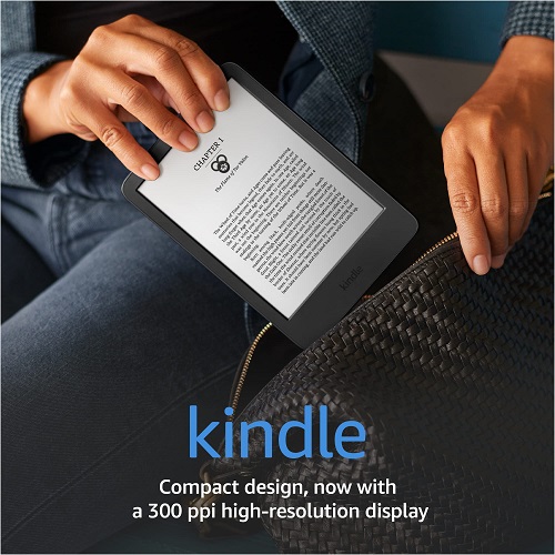 All-new Kindle (2022 release) – The lightest and most compact Kindle, now with a 6” 300 ppi high-resolution display, and 2x the storage - Black Black Without Kindle Unlimited Lockscreen, Only $74.