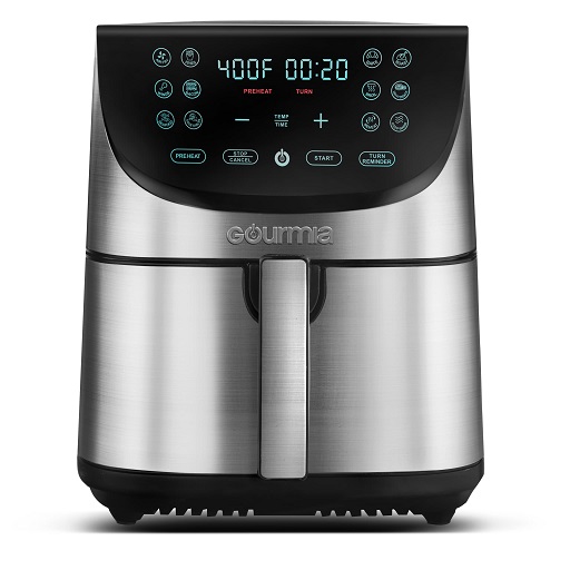 Gourmia Air Fryer Oven Digital Display 8 Quart Large AirFryer Cooker 12 Touch Cooking Presets, XL Air Fryer Basket 1700w Power Multifunction GAF856 Black and Stainless,  Only $69.99