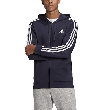 adidas Men's Essentials Fleece 3-Stripes Full-Zip Hoodie, only $22.75