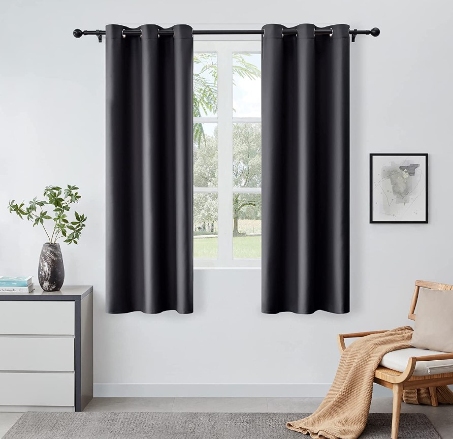 Lifewit Blackout Curtains for Bedroom, Thermal Insulated Room Darkening Curtains for Living Room, Set of 2 Panels (42 x 63 Inch, Grey)