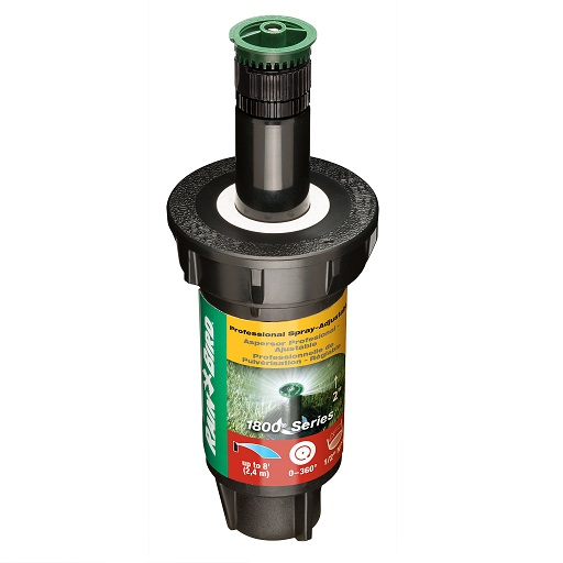 Rain Bird 1802AP8 Professional Pop-Up Sprinkler, Adjustable 0 - 360° Pattern, 6' - 8' Spray Distance, 2