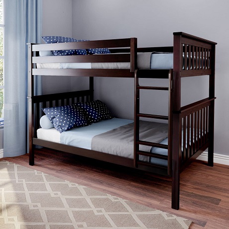 Max & Lily Bunk Bed, Full-Over-Full Wood Bed Frame For Kids, Espresso Full/Full Espresso, Now Only $611.17