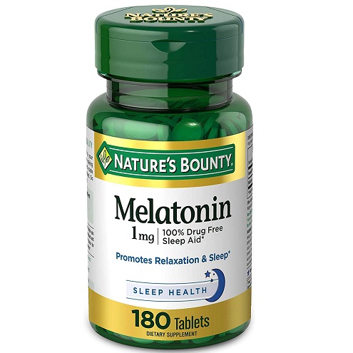 Melatonin by Nature's Bounty, 100% Drug Free Sleep Aid, Dietary Supplement, Promotes Relaxation and Sleep Health, 1mg, 180 Tablets, only $3.92, free shipping after using SS