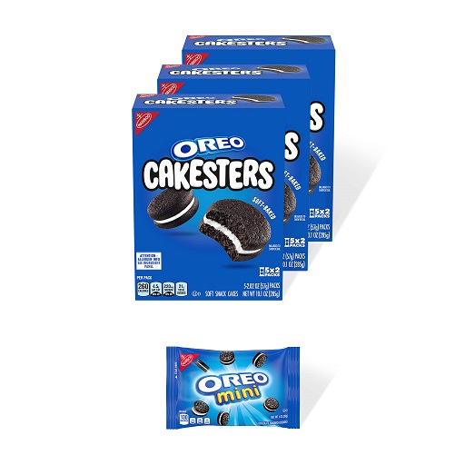 OREO Cakesters Soft Snack Cakes, 3 - 5 Count Packs (15 Total Snack Packs) + Bonus OREO Mini Cookie Snack Pack, List Price is $22.88, Now Only $11.98, You Save $10.9