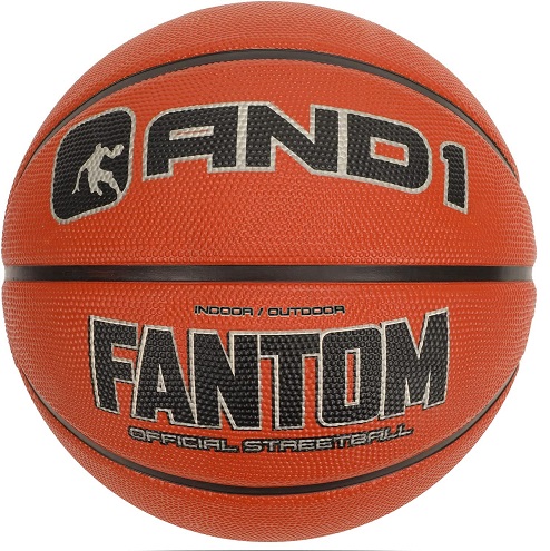 AND1 Fantom Rubber Basketball: Official Regulation Size 7 (29.5 inches) Rubber Basketball - Deep Channel Construction Streetball, Made for Indoor Outdoor Basketball Games BasketballOnly $4.88