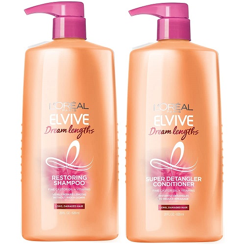 L'Oreal Paris Elvive Dream Lengths Shampoo and Conditioner Kit for Long, Damaged Hair (Set of 2),  only $11.99