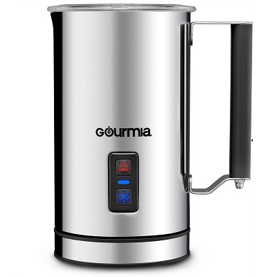 Gourmia GMF215 Cordless Electric Milk Frother & Heater, 3 Function, Detachable Base for Easy Serving, Stainless Steel, Silver, List Price is $49.99, Now Only $30.7, You Save $19.29