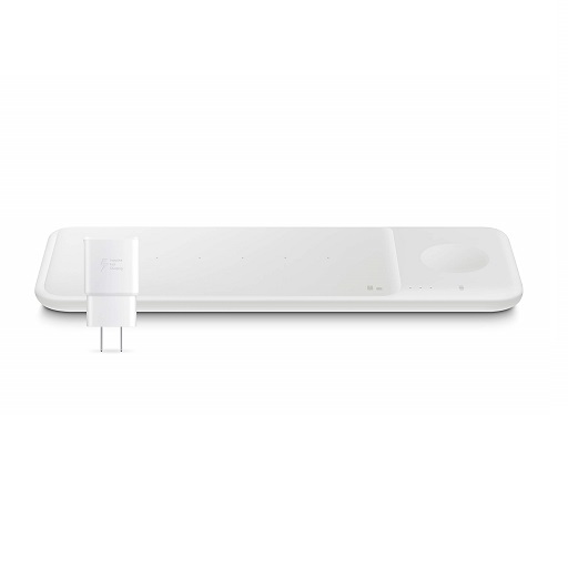 Samsung Electronics Wireless Charger Trio, Qi Compatible - Charge up to 3 Devices at Once - for Galaxy Phones, Buds, Watches, and Apple iPhone Devices, White (US Version), Only $29.99