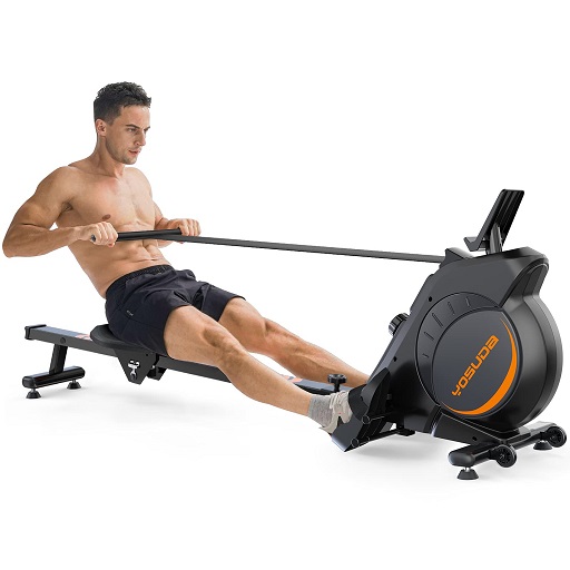 YOSUDA Magnetic/Water Rowing Machine 350 LB Weight Capacity - Foldable Rower for Home Use with LCD Monitor, Tablet Holder and Comfortable Seat Cushion 01-magnetic rowing machine, Only $169.99