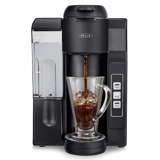 BELLA Single Serve Coffee Maker, Dual Brew, K-cup Compatible - Ground Coffee Brewer with Removable Water Tank & Adjustable Drip Tray, Perfect for Travel, List Price is $79.99, Now Only $39