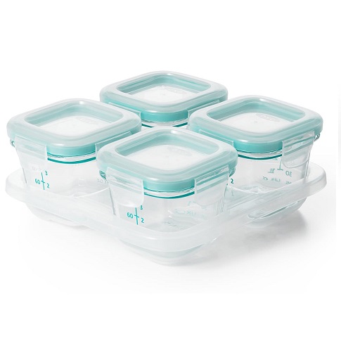史低价！OXO Tot 宝宝食品 玻璃 保鲜盒套装，原价$21.99，现仅售$11.95