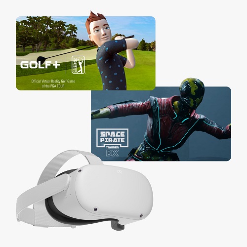 Meta Quest 2 二代VR设备 128GB款 + GOLF+ 和 Space Pirate Trainer DX游戏套装，原价$399.99，现仅售$349.00，免运费！