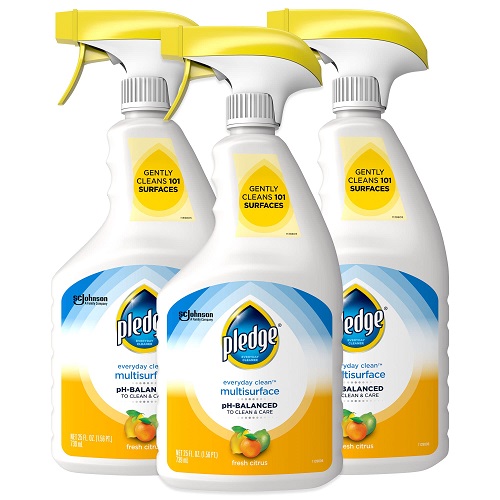 Pledge Multi Surface Cleaner Spray for Most Hard Surfaces, Everyday Clean, pH-Balanced, Fresh Citrus Scent, 25 oz (Pack of 3) 25 Fl Oz (Pack of 3), List Price is $16.14, Now Only $13.03