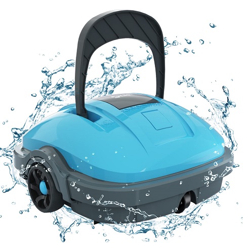 WYBOT Cordless Robotic Pool Cleaner, Automatic Pool Vacuum, Powerful Suction, IPX8 Waterproof, Dual-Motor, 180μm Fine Filter for Above/In Ground Flat Pool Up to 525 Sq.Ft,  Only $99.99