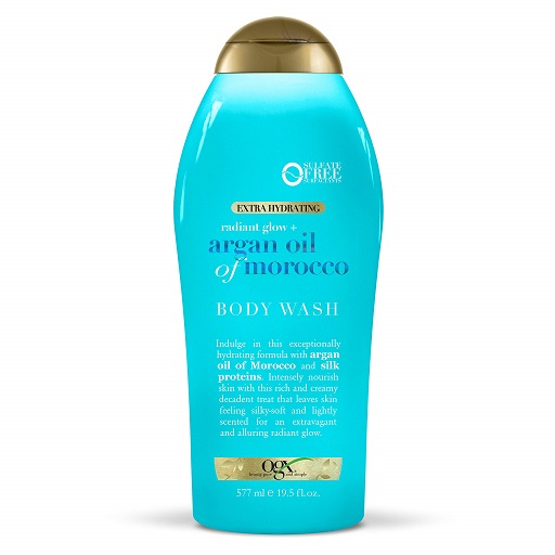 OGX Radiant Glow + Argan Oil of Morocco Extra Hydrating Body Wash for Dry Skin, Moisturizing Gel Body Cleanser for Silky Soft Skin, Paraben-Free, Sulfate-Free Surfactants, 19.5 fl oz, Only $3.98