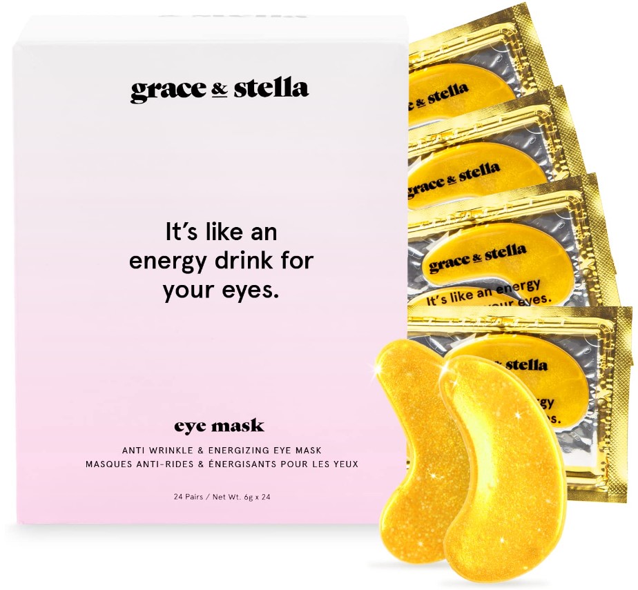 超好价！Grace & Stella黄金胶原蛋白眼膜（24 对），可减少黑眼圈、浮肿、眼袋、皱纹，现仅售$13.19免运费！