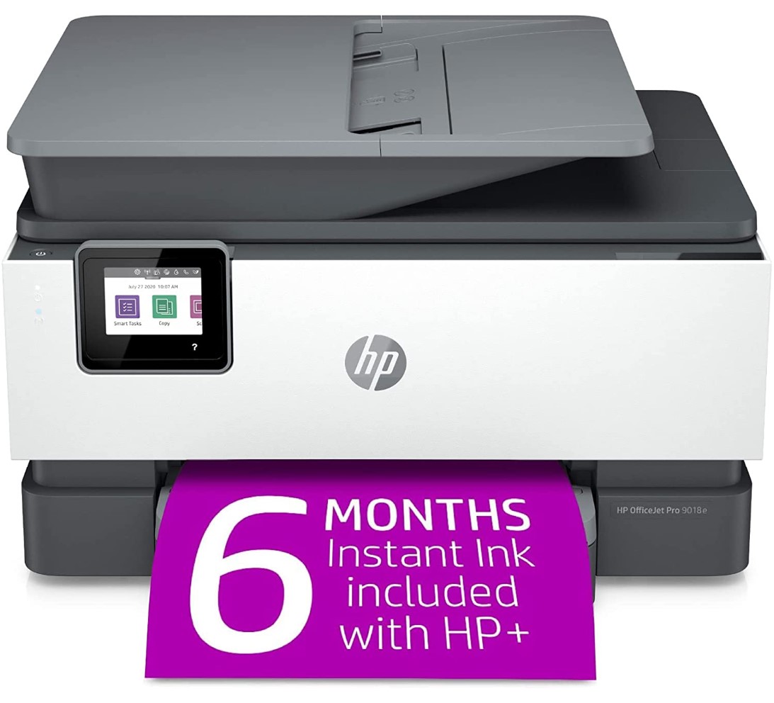 HP OfficeJet Pro 9018e Wireless Color All-in-One Printer with Bonus 6 Months Instant Ink with HP+ (1G5L5A)