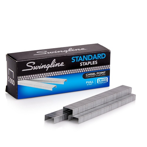 Swingline Staples, Standard, 1/4 inches Length, 210/Strip, 5000/Box, 1 Box - Note: Packaging May Vary (35108), List Price is $5.49, Now Only $2.18