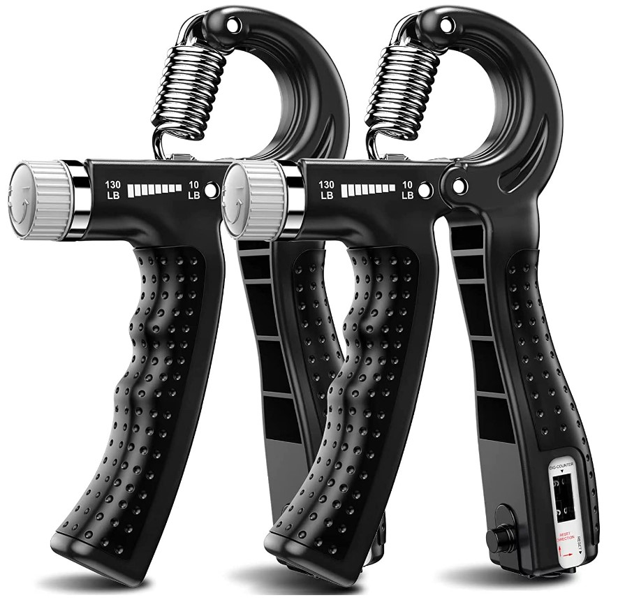 KDG Hand Grip Strengthener 2 Pack Adjustable Resistance 10-130 lbs Forearm Exerciser,Grip Strength Trainer for Muscle Building and Injury Recovery for Athletes…