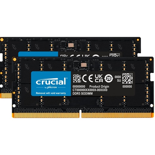 史低价！Crucia英睿达  64GB  (2x32GB) DDR5 4800MHz CL40 笔记本内存，原价$210.99，现仅售$160.99，免运费！