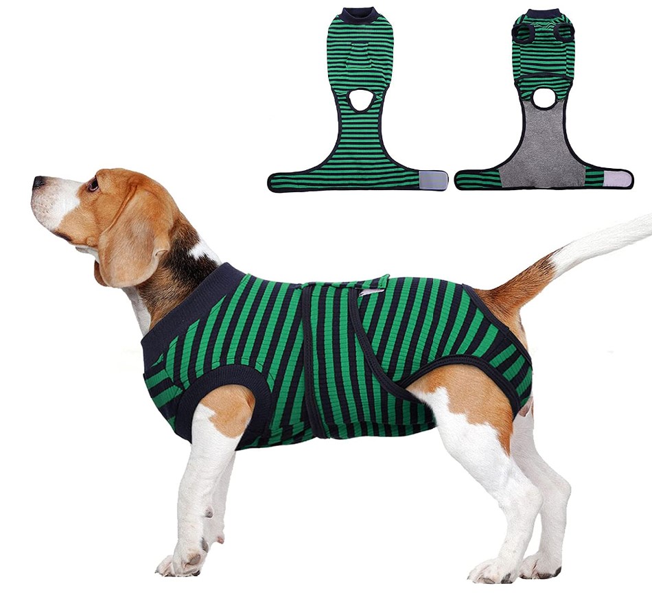 FUAMEY Recovery Suit for Dogs Cats After Surgery,Soft Breathable Pet Bodysuit E-Collar & Cone Alternative Surgical Suit Puppy Wear, Anti Licking Wounds Doggie Onesie for Small Medium and Large Pets