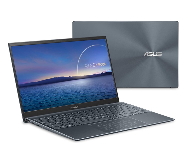 ASUS ZenBook 14 Ultra-Slim Laptop 14” Full HD NanoEdge Display, Intel Core i5-1135G7, 8GB RAM, 512GB PCIe SSD, NumberPad, Thunderbolt 4, Windows 10 Home, AI noise-cancellation, Pine Grey, UX425EA-EH5