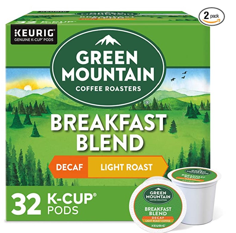 Green Mountain 去咖啡 Keurig K-Cup 咖啡胶囊，轻度烘焙咖啡，32 个 2盒（共64个）,仅售$15.49 （56% off）