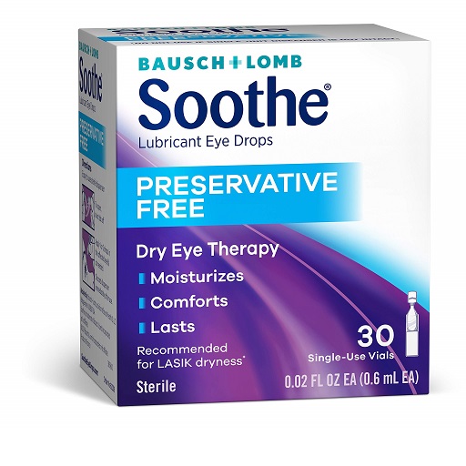 Bausch + Lomb Soothe Preservative-Free Lubricant Eye Drops, Box of 28 Single Use Dispensers 30 Count (Pack of 1), Now Only $6.58