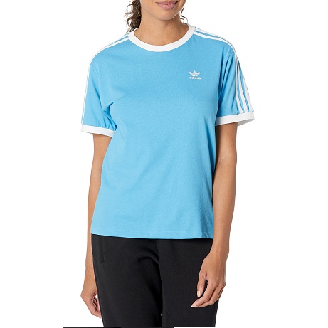 adidas阿迪达斯 女式 三条杠 圆领短袖T恤，原价$35.00，现仅售$11.10