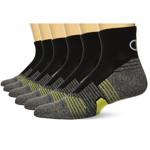 Champion Men's Socks, Performance Sport Running Socks, Crew, Ankle, and No Show, 6-Pack, List Price is $18, Now Only $9.38, You Save $8.62