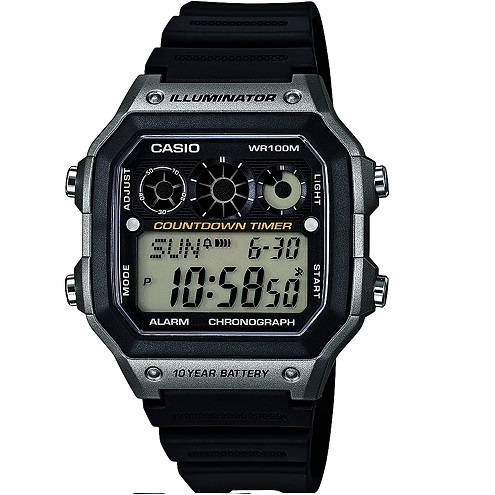 Casio Men's AE-1300WH-8AVCF Illuminator Digital Display Quartz Black Watch, Only $15.93