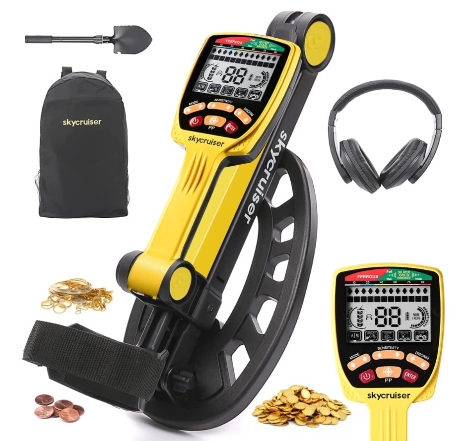 Metal Detector for Adults Professional - Foldable Metal Detector with Precise Positioning and Tone Recognition, 8 Recognition Elimination Modes Gold Detector, 10” Waterproof Search Coil