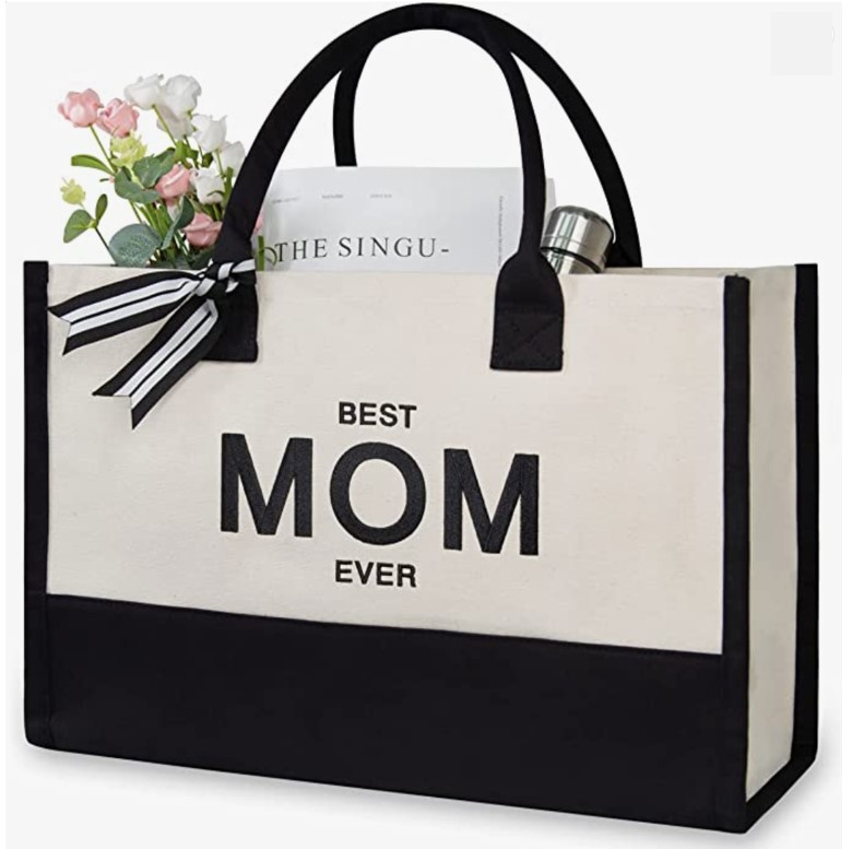母亲节好礼！TOPDesign 最好的妈妈 可重复使用购物包，帆布沙滩包，现仅售$20.99