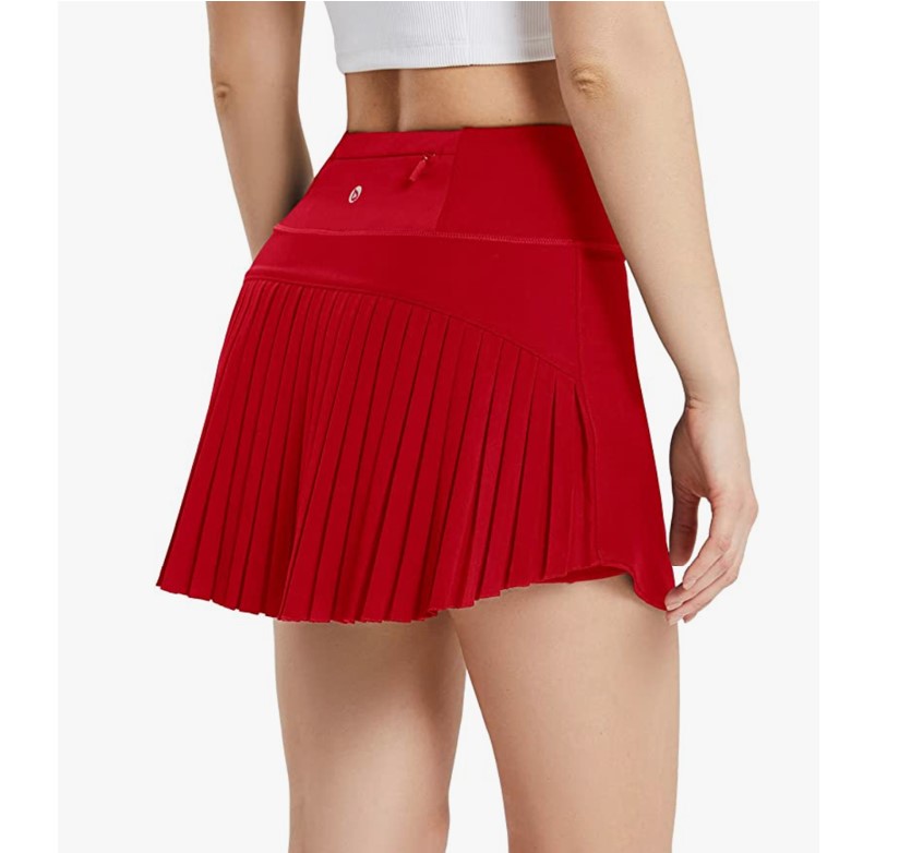 销售第一！BALEAF 女式高腰网球裙运动高尔夫裙，飘逸可爱百褶款式，带短裤和口袋，多色可选，现仅售$26.59免运费！