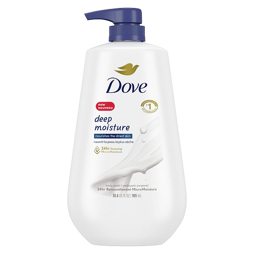 Dove Body Wash with Pump Deep Moisture For Dry Skin Moisturizing Skin Cleanser with 24hr Renewing MicroMoisture Nourishes The Driest Skin 30.6 oz, List Price is $12.09, Now Only $6.73