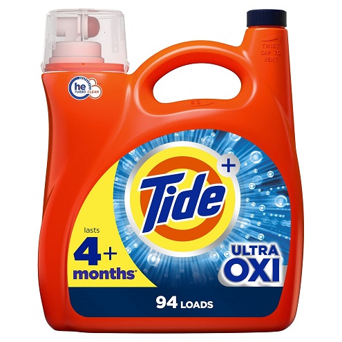 Tide Ultra Oxi Liquid Laundry Detergent, 94 loads, 146 fl oz, HE Compatible Laundry Detergent Liquid, 94 Loads, Now Only $15.94
