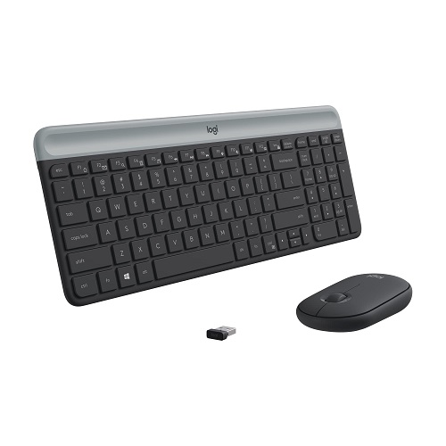 Logitech MK470 Slim Wireless Keyboard and Mouse Combo - Modern Compact Layout, Ultra Quiet, 2.4 GHz USB Receiver, Plug n' Play Connectivity, Compatible with Windows - Graphite,  Only $29.88