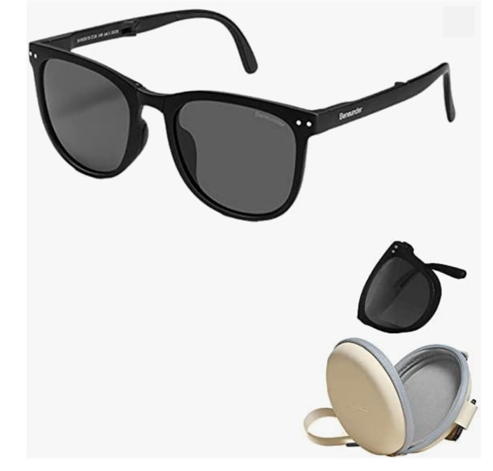 BENEUNDER Folding Sunglasses for Men Women - Acetate Frame Polarized UV400 Protection