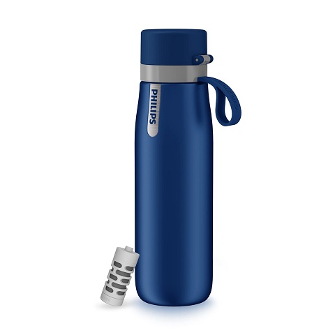 Philips Water GoZero Everyday Insulated Stainless Steel Water Bottle with Philips Everyday Tap Water Filter BPA Free Transform Tap Water into Healthy 32 oz  Only $26.95